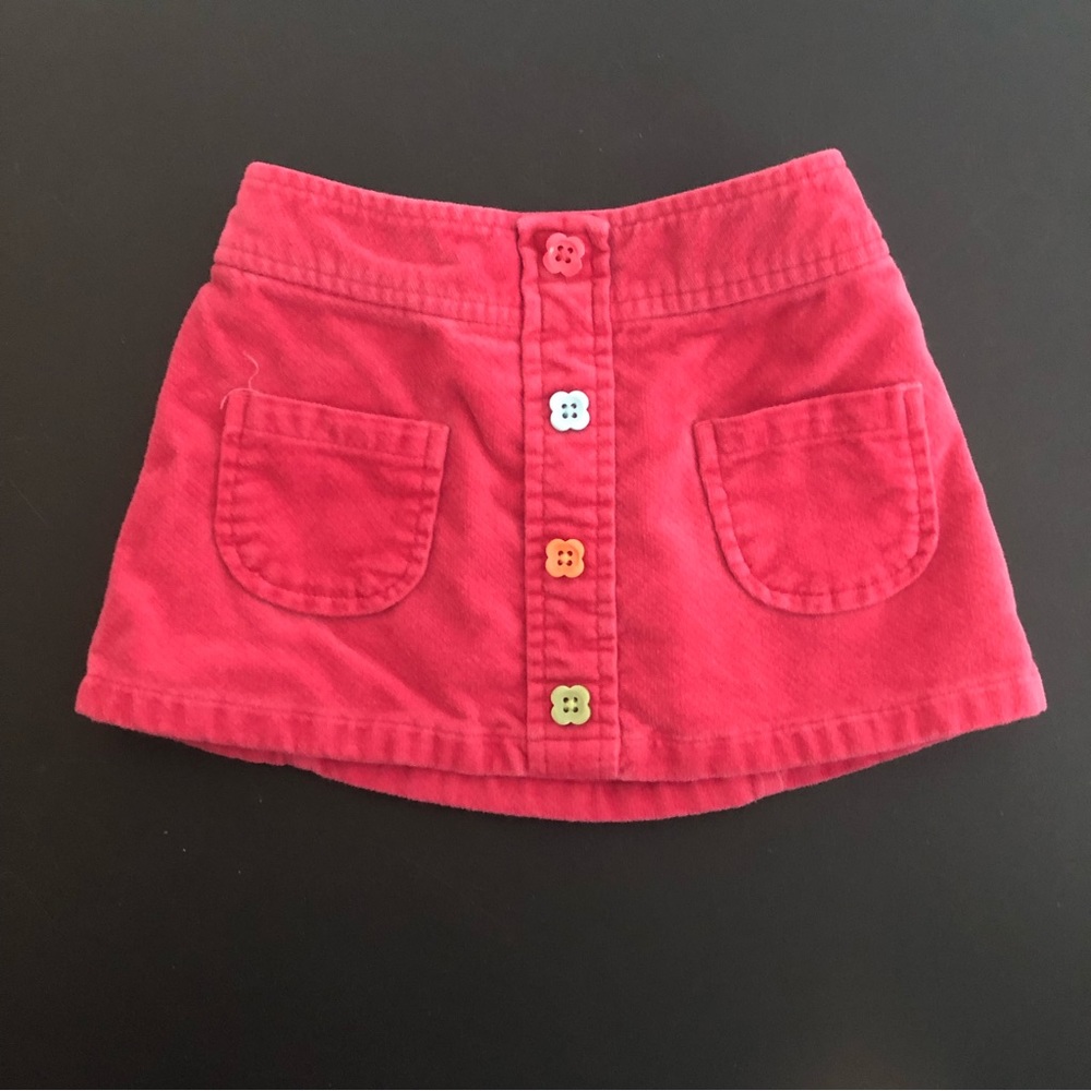 Gymboree Fall Homecoming Pink Velvet Corduroy Skirt Size 12-18 Months